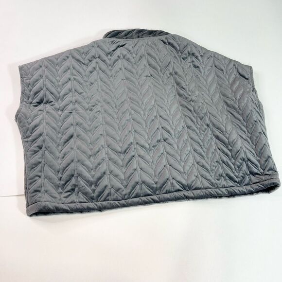 World Market Jacket Womens Small/Medium Polyester Silver Funnel Neck Lounge Ponc - Picture 8 of 9